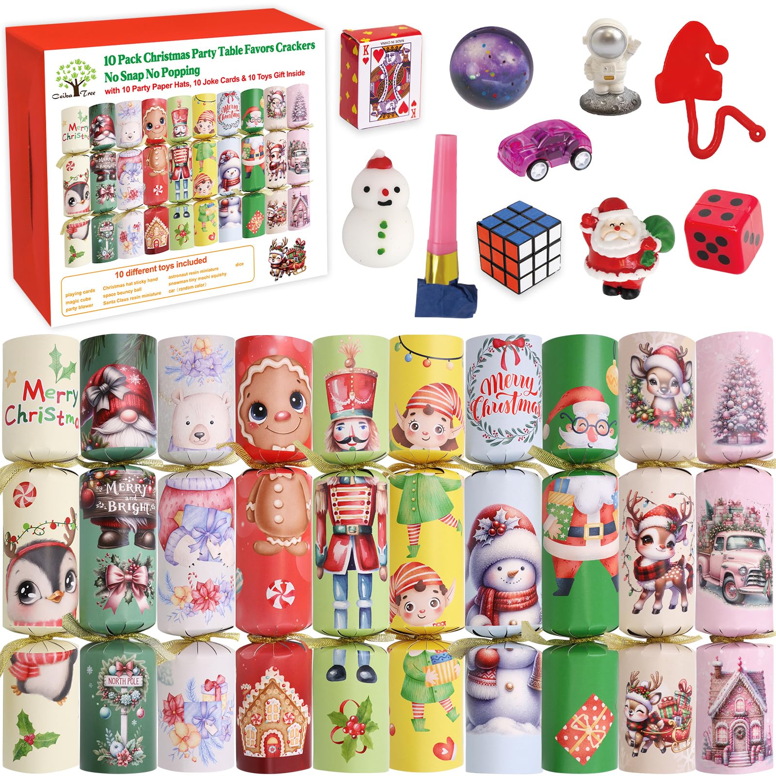 Amazon.com: ceiba tree 10 Pack Christmas Crackers Poppers Party